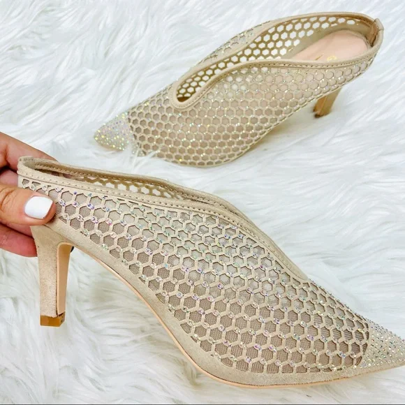 Nude rhinestoned mesh heel - Picture 5 of 6